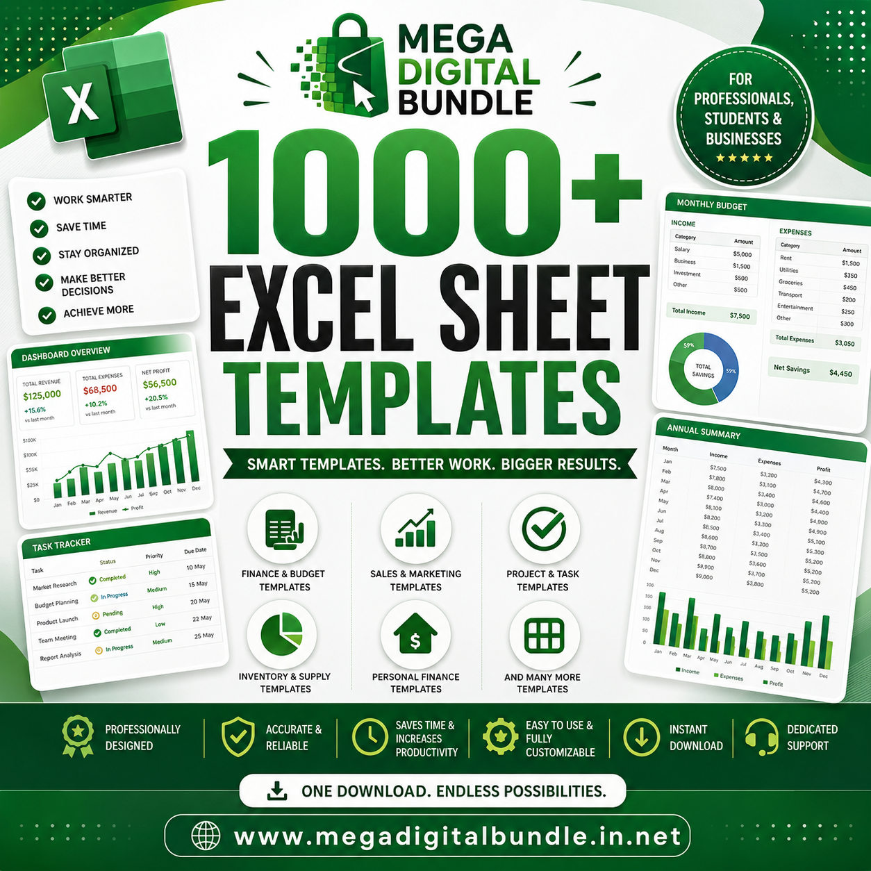 1000 + Excel Sheet Templates